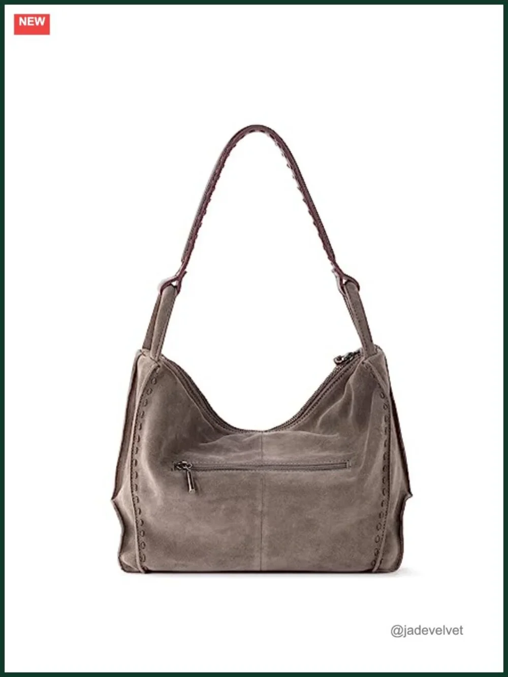 Hobo Purse - Premium Large Leather Handbag with Zipper Pocket